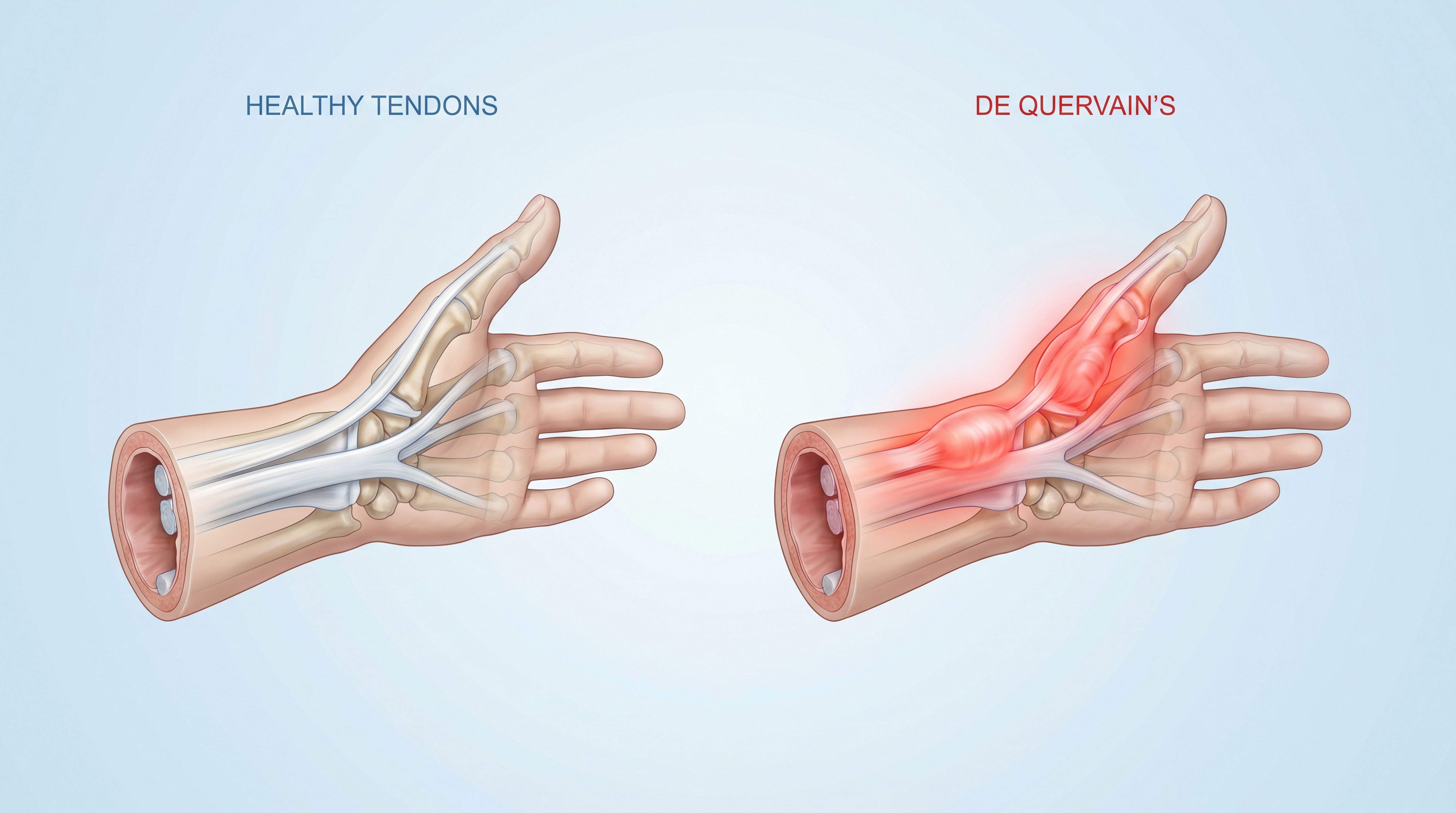 What does De Quervain's Tenosynovitis look like?